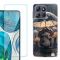 thumbnail image 1 of For Motorola Moto G Stylus 5G 2025 Phone Case Cover with Tempered Glass Screen Protector, by OneToughShield - Frog n Mushroom, 1 of 4