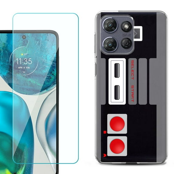 For Motorola Moto G Stylus 5G 2025 Phone Case Cover with Tempered Glass Screen Protector, by OneToughShield - Game Controller