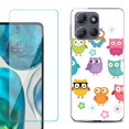 thumbnail image 1 of For Motorola Moto G Stylus 5G 2025 Phone Case Cover with Tempered Glass Screen Protector, by OneToughShield - Happy Owl, 1 of 4
