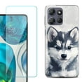 thumbnail image 1 of For Motorola Moto G Stylus 5G 2025 Phone Case Cover with Tempered Glass Screen Protector, by OneToughShield - Husky Puppy, 1 of 4
