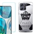 thumbnail image 1 of For Motorola Moto G Stylus 5G 2025 Phone Case Cover with Tempered Glass Screen Protector, by OneToughShield - Keep Calm Soccer, 1 of 4