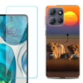 thumbnail image 1 of For Motorola Moto G Stylus 5G 2025 Phone Case Cover with Tempered Glass Screen Protector, by OneToughShield - Lion Sunset, 1 of 4