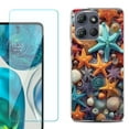thumbnail image 1 of For Motorola Moto G Stylus 5G 2025 Phone Case Cover with Tempered Glass Screen Protector, by OneToughShield - Starfish Mix, 1 of 4