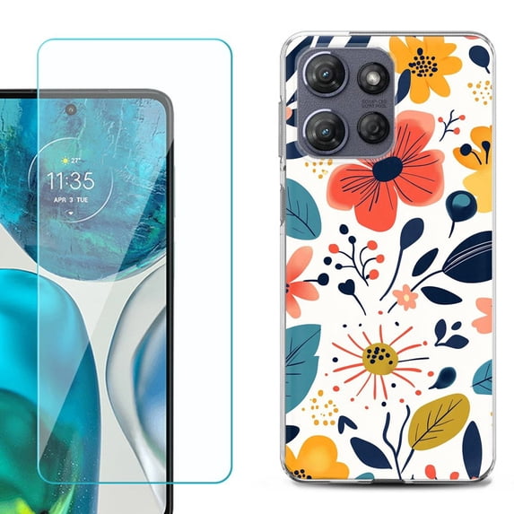 For Motorola Moto G Stylus 5G 2025 Phone Case Cover with Tempered Glass Screen Protector, by OneToughShield - Summer Season