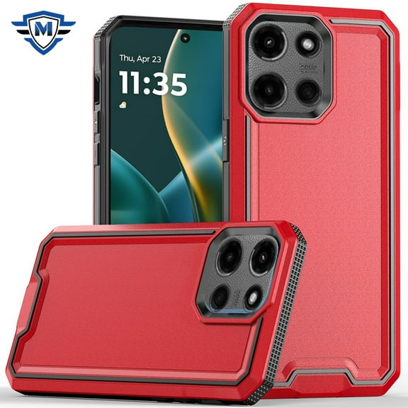 For Motorola Moto G Stylus 5G 2025 Premium Fused Hybrid Tough Strong Hard PC TPU Rubber Shockproof Drop Protection Impact Cover, XPM Phone Case [Red]