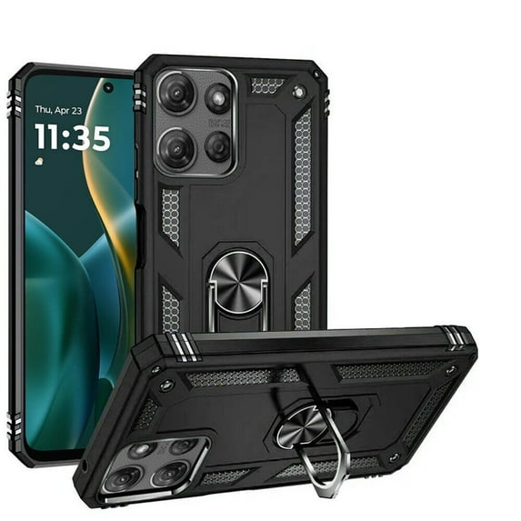 For Motorola Moto G Stylus 5G 2025 Ring Kickstand Phone Cover Case - SHRG Black