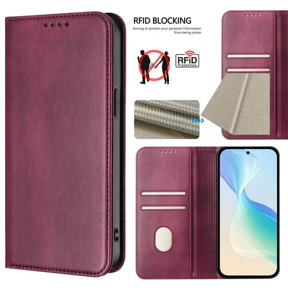 For Motorola Moto G power 2025 2024 Case, Shockproof PU Leather Magnetic Stand Flip Wallet Case Cover with Card Holder Phone Case