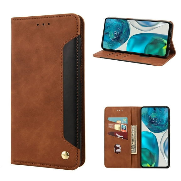 For Motorola Moto G52 Skin Feel Splicing Leather Phone Case