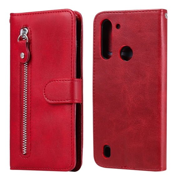 For Motorola Moto G8 Power Lite Fashion Calf Texture Zipper Horizontal Flip Leather Case with & &