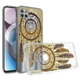 thumbnail image 1 of For Motorola Moto One 5G Ace Design Transparent Bumper Hybrid Case Cover - Antique Feather, 1 of 3
