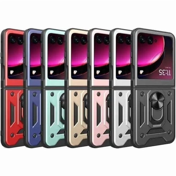 SPYCASE For Motorola Moto Razr 2025 2024 Case Full Body Shockproof Phone Case Cover with Kickstand - Red
