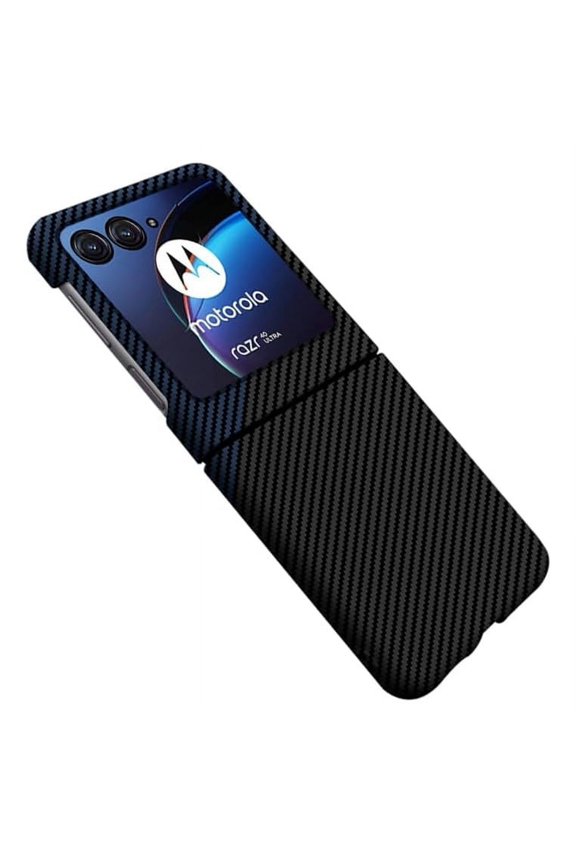 For Motorola Moto Razr 40 Ultra Luxury Slim Fit Carbon Fiber Texture Mag Safe Shockproof Magnetic Case Protective Case CoverBlack