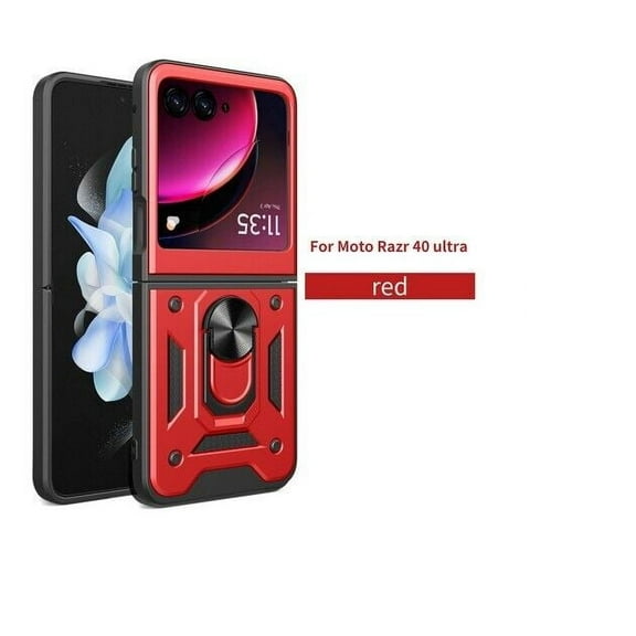 For Motorola Moto Razr Plus 2023 / Moto Razr 40 Ultra Hard Case Cover with Kickstand - Red