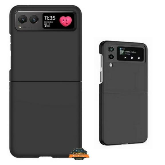 For Motorola Razr 2023 Hybrid Thin Slim Premium Painted Hard Plastic Matte Finish Anti-Scratch Full Protection Shockproof Phone Case Cover by Xpression - Black