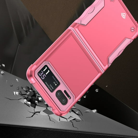 For Motorola Razr 2023 METKASE Exquisite Tough Shockproof Hybrid Case Cover in Slide-Out Package - Pink