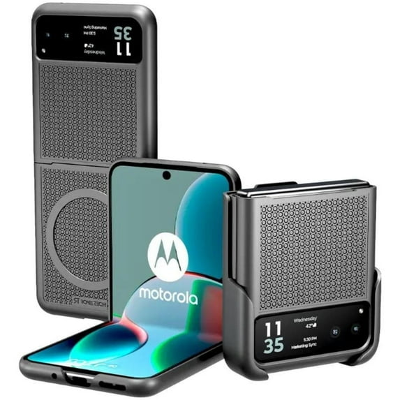 For Motorola Razr 2023 Shell Holster Combo Phone Case with Magsafe + Belt Clip