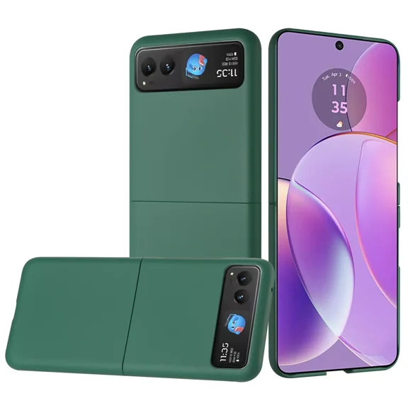 For Motorola Razr 2024 (Does Not Fit PLUS) Matted Snap on Hard Case Cover Cell Phone Case - Green