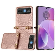Stylish Floral Case for Motorola Razr 2024/2025 - Rose Gold