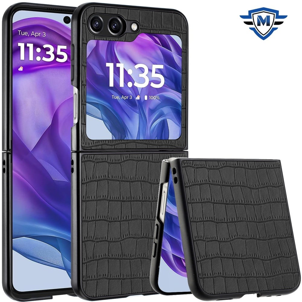 For Motorola Razr 2024 Metkase Pu Vegan Leather Premium Hard Snap On