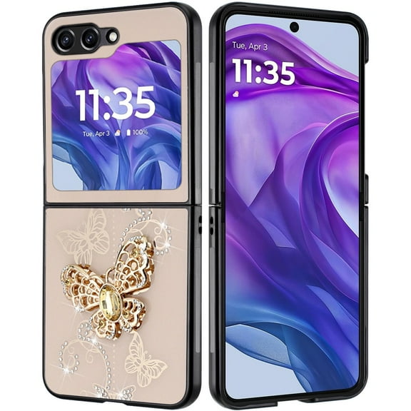 Motorola Razr 2024 Glitter Butterfly Case