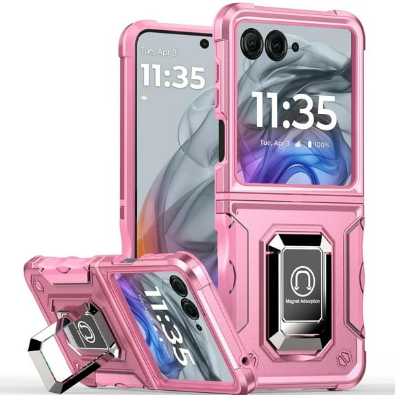 For Motorola Razr 2025/2024 Case Grip Design Magnetic RingStand Phone Cover