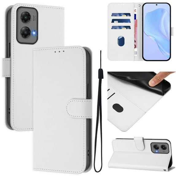 For MotorolaMoto G Stylus 2023 2022 5G/Moto G Play 2023 Flip Wallet Cover, Premium PU Leather Shockproof Lanyard Slim Case