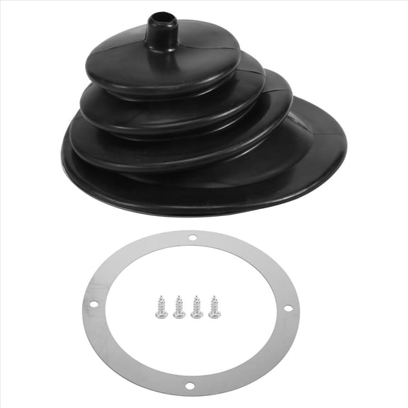 For Mr Gasket 1651 Shifter Boot Small Round Black Rubber 5.250 Inch Round Plate Gear Stick Shift Knob Cover Boot Gaiter