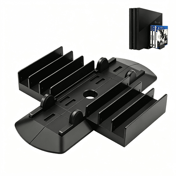For Multifunctional Vertical Console Holder Compatible with PS4 Slim Pro Black ABS Modular Game Disc Storage Rack Video Game Accessory
