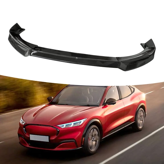 For Mustang Mach-E 2021 2022 Front Bumper Splitter 3-part Lip (Carbon Fiber)