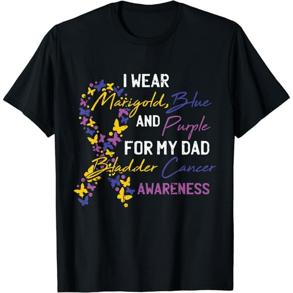 For My Dad Bladder Cancer Awareness Ribbon Warrior Father T-Shirt