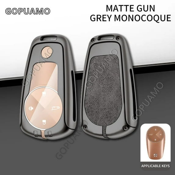 For NIO A 4 buttons key case ET7 ET5 EC6 ES6 ES8 EP9 Smart Remote Keyless Protected Zinc alloy+leatherAccessories Car key Cover