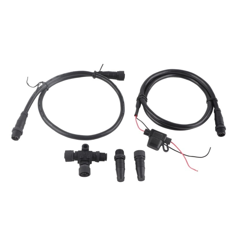 For NMEA 2000 Starter Kit 1m Marine Power Cable with Fuse Male Female Terminator T Connector for Lowrance Networks