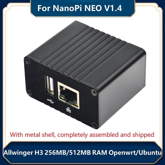 For NanoPi NEO Development Board+Heat Sink+Metal Case Kit Allwinner H3 Core 512MB RAM Openwrt/LEDE Complete Machine