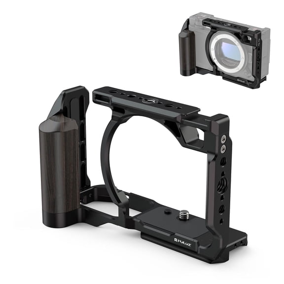 For Nikon ZR QKOO Wood Handle Metal Camera Cage Expansion Frame