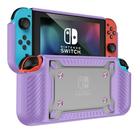 For Nintendo SWITCH OLED Soft Silicone +Clear PC Case Shockproof Protector Hand Grip Cover