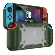 For Nintendo SWITCH OLED Soft Silicone +Clear PC Case Shockproof Protector Hand Grip Cover