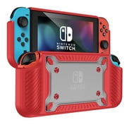 For Nintendo SWITCH OLED Soft Silicone +Clear PC Case Shockproof Protector Hand Grip Cover