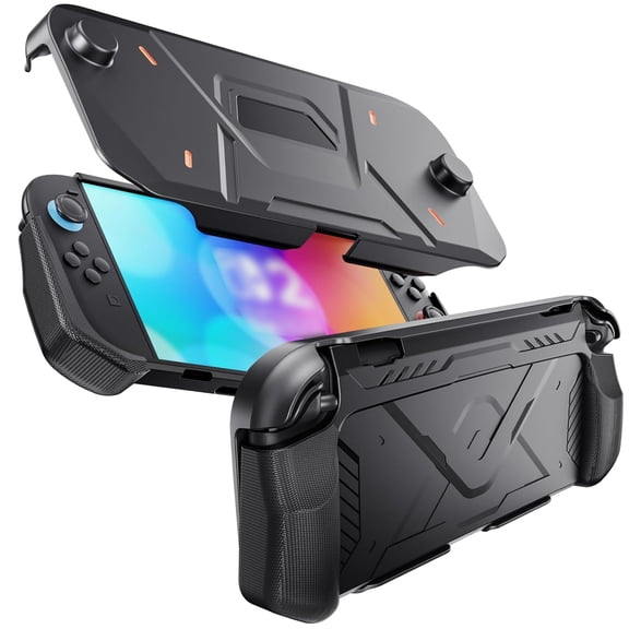For Nintendo Switch 2 Case Hard Mecha Style Drop Resistant Protective Cover Cool Design Accessories-Black