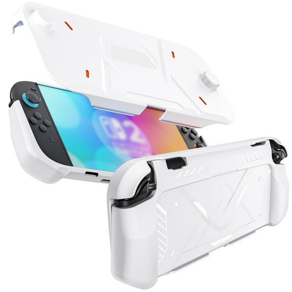 For Nintendo Switch 2 Case Hard Mecha Style Drop Resistant Protective Cover Cool Design Accessories-White