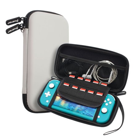 For Nintendo Switch Lite Carrying Case Cover, Protective Travel Hard Shell for Girls Boys, Gray