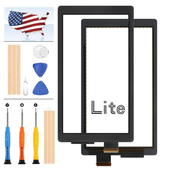 For Nintendo Switch Lite Screen Replacement For Nintendo Switch Lite Touch Screen Digitizer Parts For Switch Lite Touch Sensor Glass Panel Full Repair Kit with Protector Film(Not For Switch) (Red)