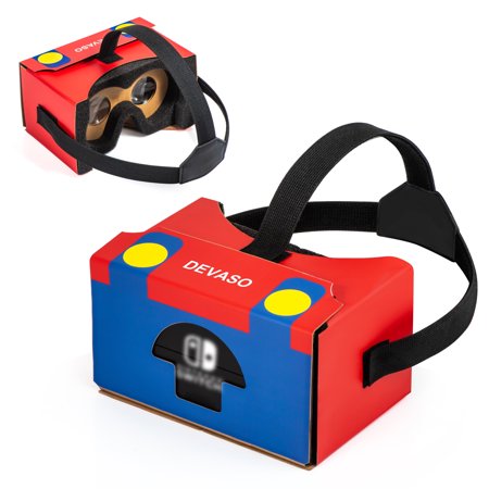 For Nintendo Switch & Switch OLED Model Cardboard VR Headset with Big Clear 3D Optical Lenses, Comfortable Head Strap, for LABO VR Goggles