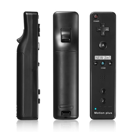 For Nintendo Wii & Wii U Wiimote Motion Plus Game Console Remote Controller with Case, Black