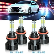 For Nissan Altima 2007-2012 2013 2014 2015 2016 2017 2018 H9 H11 High&Low Beam LED Headlight Bulbs Kit 4pcs