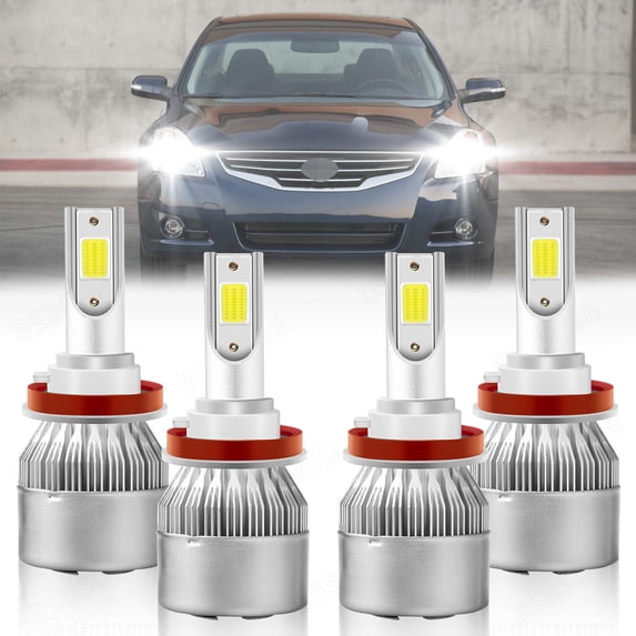 For Nissan Altima 2007-2018 Combo H11+H11 LED Headlight High Low Beam Bulbs 4x