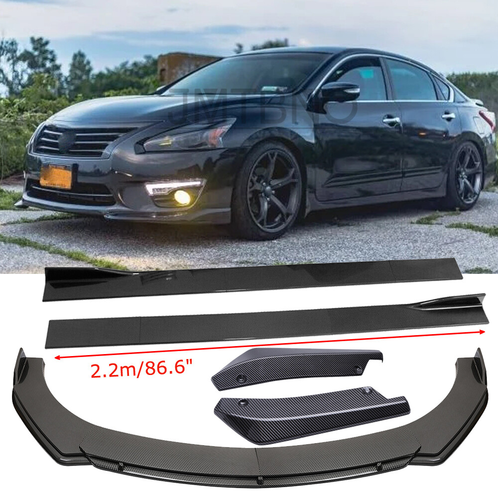 For Nissan Altima 2008-2020 Carbon Front Bumper Spoiler / Side Skirt ...