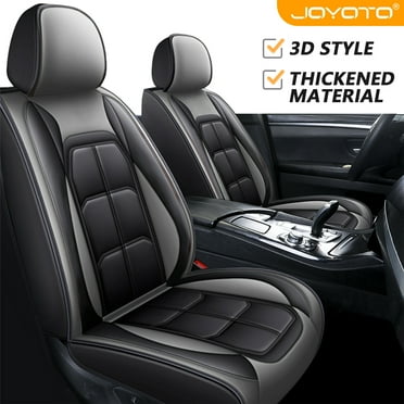 For Nissan Car Seat Covers 5-Seats, Premium Pu Leather Auto Cushion Protector, Front Rear Seat Full Set for Altima LEAF Murano Rogue Sport Sentra Versa Note Maxima Xterra Black/Gray