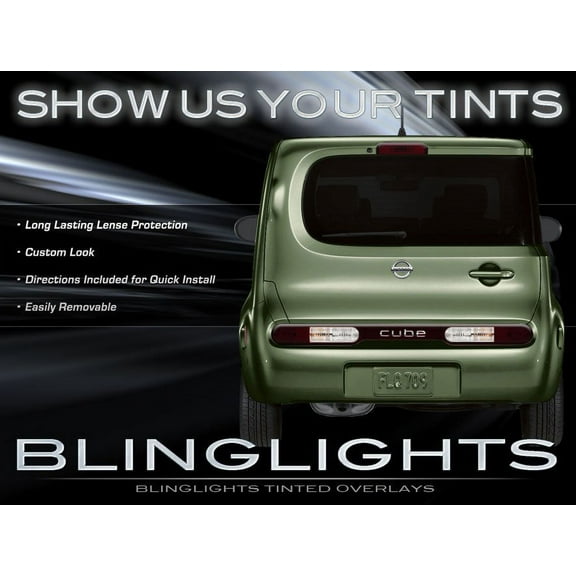 For Nissan Cube Tinted Tail Lamp Light Smoked Overlays Film Protection Kit