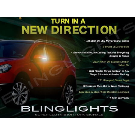 For Nissan Dualis LED Side View Mirrors Turnsignals Lights Mirror Turn Signals Lamps Signalers Set