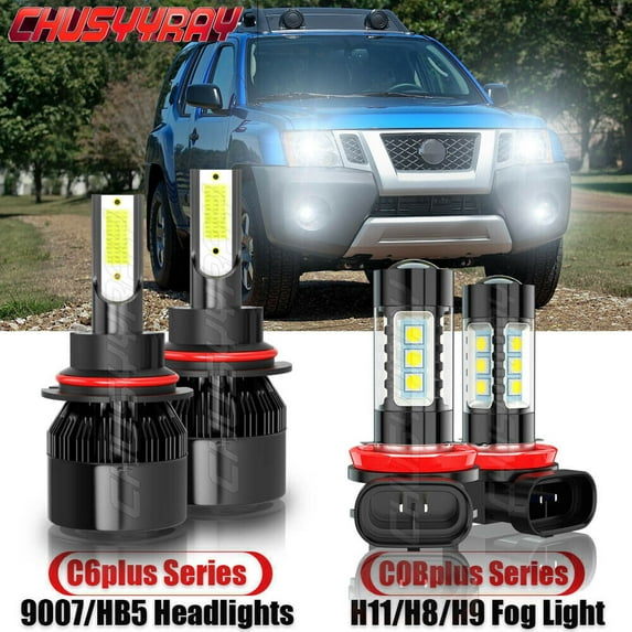 For Nissan Frontier 2005-2011 2012-2018 LED Headlight Hi/Low+Fog Light Bulbs Kit